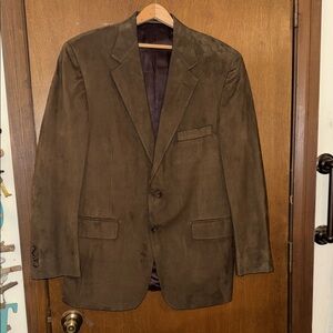 Eljo’s Men's Lightweight Suede Leather Blazer Sports Jacket Taupe Brown